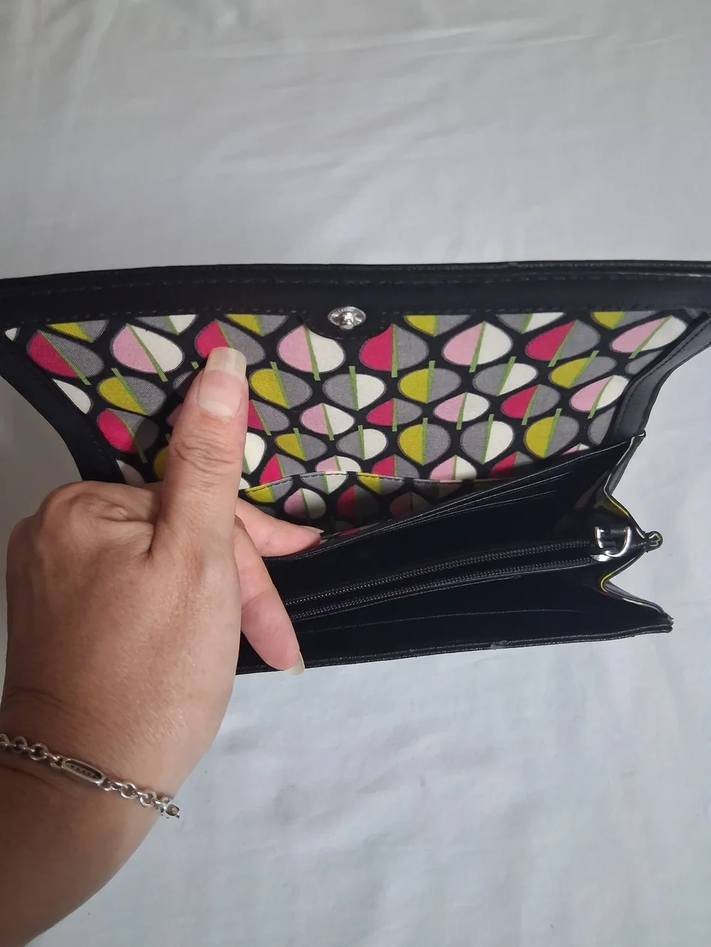 Vera Bradley Black Quilted Leather Wallet